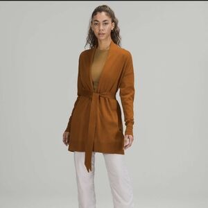 Rust Orange Belted Cardigan